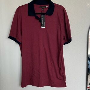 NWT Banana Republic Luxury Touch Performance Red Striped Polo